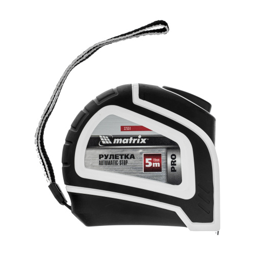 Рулетка Autostop,5 м х 19 мм,двухкомпонентный корпус,автоматическая фиксация,Pro Matrix по ценам производителя в Москве с доставкой по всей России