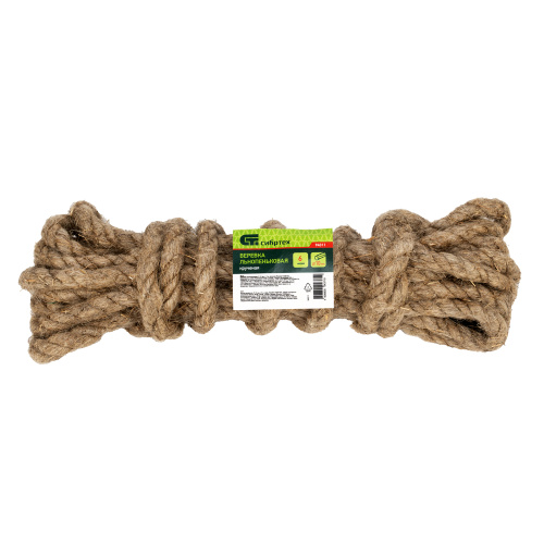 Веревка льнопеньковая, D 10 мм, L 6 м, крученая Сибртех по ценам производителя в Москве с доставкой по всей России