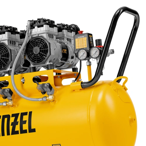 Компрессор безмасляный, малошумный  DLS 2250/100, 2250 Вт, 3x750, 100 л, 410 л/мин блок управления/ Denzel по ценам производителя в Москве с доставкой по всей России