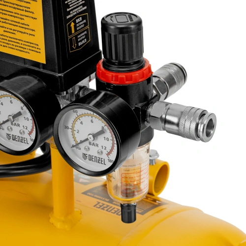 Компрессор безмасляный, малошумный DLS 1800/100,1800 Вт, 3x600, 100 л, 345 л/мин Denzel по ценам производителя в Москве с доставкой по всей России