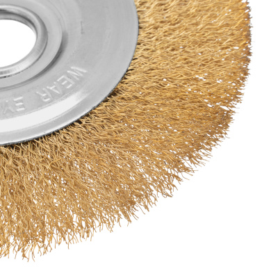 Щетка для УШМ, 150 мм, посадка 22.2 мм, плоская, латунированная витая проволока Matrix по ценам производителя в Москве с доставкой по всей России