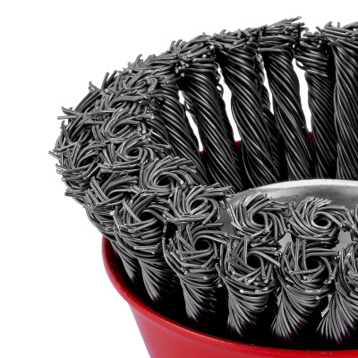 Щетка для УШМ, 125 мм, М14, "чашка", двухрядная, крученая проволока 0.8 мм Matrix по ценам производителя в Москве с доставкой по всей России