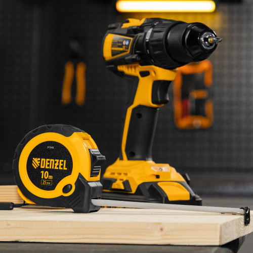 Рулетка 10м х 25мм, двухкомп. корпус, кнопка-пауза Denzel по ценам производителя в Москве с доставкой по всей России