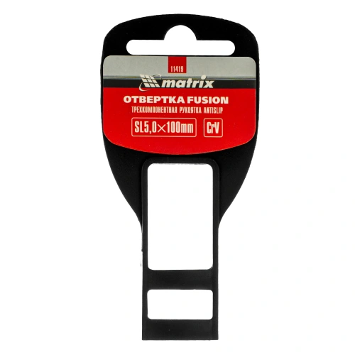 Отвертка Fusion, SL5 х 100 мм, CrV, трехкомпонентная рукоятка "Anti slip" Matrix по ценам производителя в Москве с доставкой по всей России