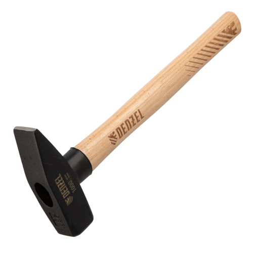 Молоток слесарный, 1000 г, кованый квадратный боек, буковая рукоятка Denzel по ценам производителя в Москве с доставкой по всей России