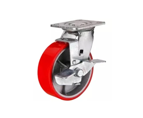 Колесо большегрузное поворотное SCpb 931 75 мм полиуретановое с тормозом (N) купить в Москве с доставкой по всей России | ProtosMarket.ru