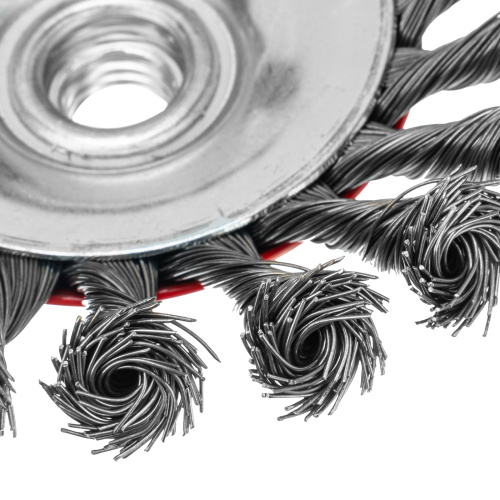 Щетка для УШМ, 125 мм, М14, "тарелка", крученая проволока 0.5 мм Matrix по ценам производителя в Москве с доставкой по всей России