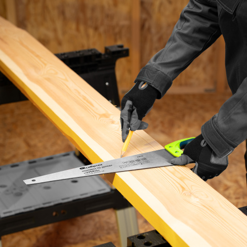 Ножовка по дереву"Зубец" для точных пильных работ, 450 мм, каленый зуб 2D, 14 TPI, двухкомпонентная рукоятка Сибртех по ценам производителя в Москве с доставкой по всей России