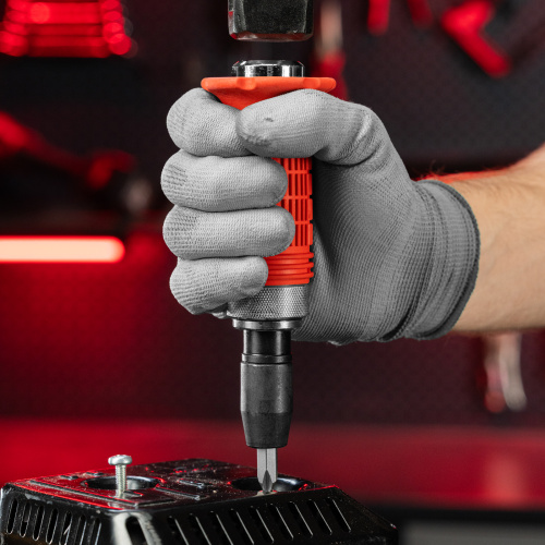 Отвертка ударно-поворотная 1/2, набор бит, 6 шт, обрезиненная ручка, пластиковый бокс Matrix по ценам производителя в Москве с доставкой по всей России