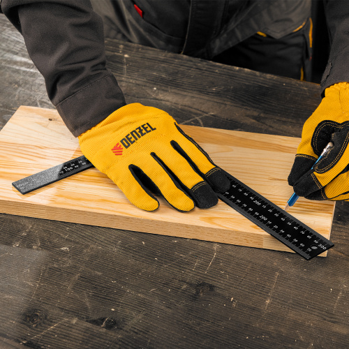 Угольник, 200 х 300 мм, алюминиевый, лазерная гравировка Denzel по ценам производителя в Москве с доставкой по всей России