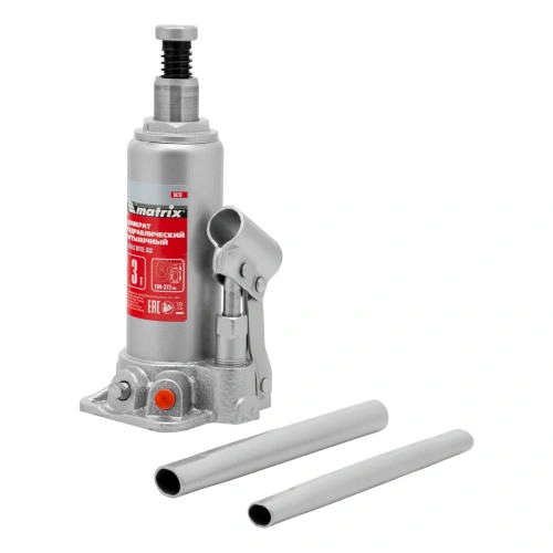 Домкрат гидравлический бутылочный, 3 т, высота подъема 194-372 мм, в пластиковый кейсе Matrix по ценам производителя в Москве с доставкой по всей России