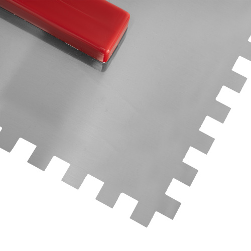 Гладилка стальная, 280 x 130 мм, зеркальная полировка, пластмастмассовая ручка, зуб 8 x 8 мм Matrix по ценам производителя в Москве с доставкой по всей России