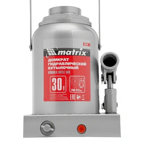 Домкрат гидравлический бутылочный, 30 т, высота подъема 260-415 мм Matrix по ценам производителя в Москве с доставкой по всей России