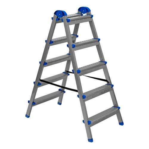 Стремянка двухсторонняя 5 ступеней, сталь профиль, стальные ступени, Сибртех по ценам производителя в Москве с доставкой по всей России