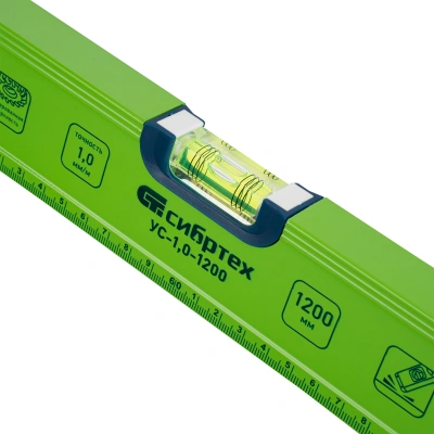 Уровень алюминиевый УС-1, 0-1200, фрезерованный, 3 глазка, рукоятки, 1200 мм Сибртех по ценам производителя в Москве с доставкой по всей России