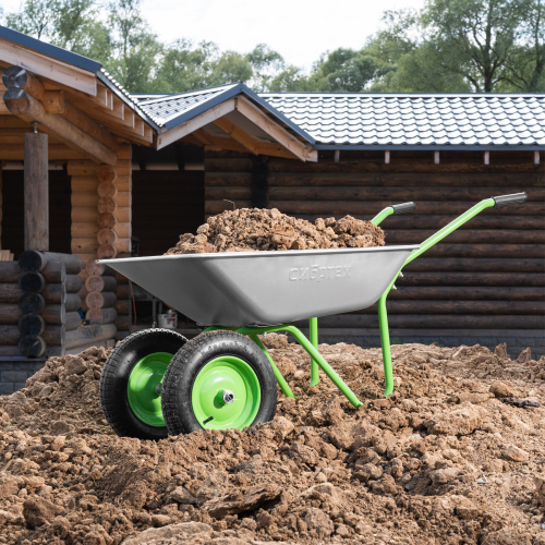 Тачка садовая, 2-х колесная, грузоподъемность 120 кг, объем 65 л Сибртех по ценам производителя в Москве с доставкой по всей России