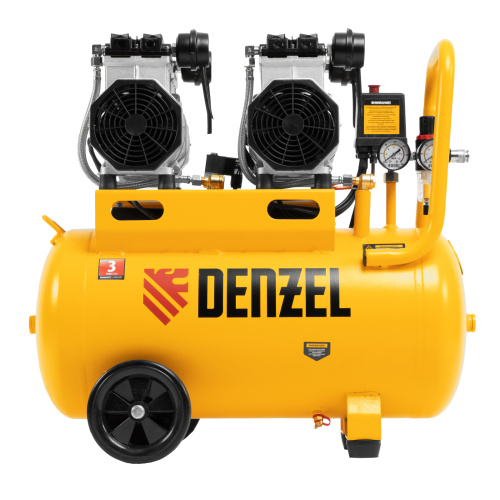 Компрессор безмасляный, малошумный DLS 2200/50, 2200 Вт, 2x1100, 50 л, 380 л/мин Denzel по ценам производителя в Москве с доставкой по всей России