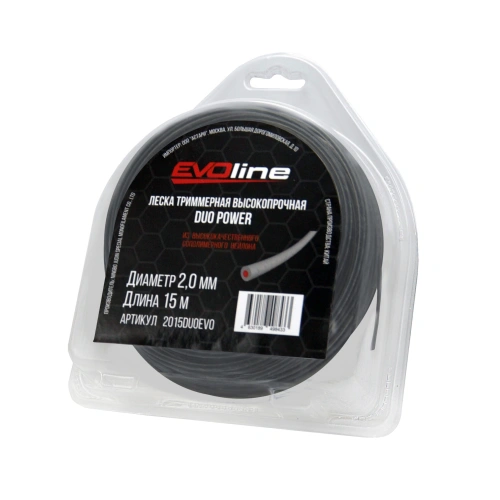 Леска (корд) триммерная EVOline DUO POWER (2.0 мм, 15 метров) по ценам производителя в Москве с доставкой по всей России