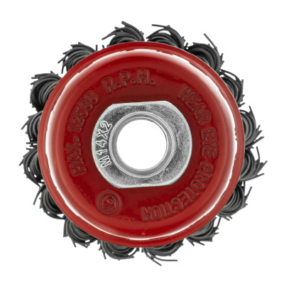 Щетка для УШМ, 65 мм, М14, "чашка", крученая проволока 0.8 мм Matrix по ценам производителя в Москве с доставкой по всей России