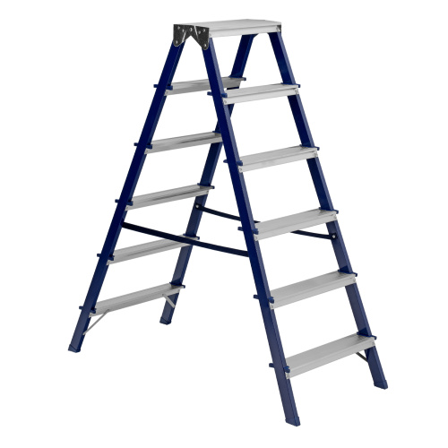 Стремянка двусторонняя 6 ступеней, стальная, Сибртех по ценам производителя в Москве с доставкой по всей России