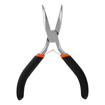 Длинногубцы изогнутые Mini, 130 мм, никелированные, авторазжим Sparta по ценам производителя в Москве с доставкой по всей России