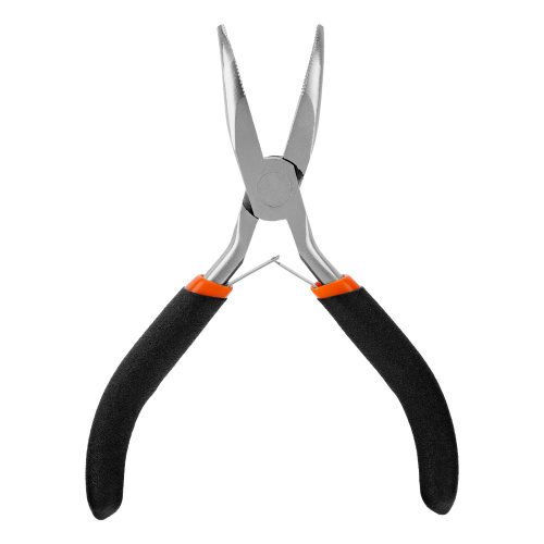 Длинногубцы изогнутые Mini, 130 мм, никелированные, авторазжим Sparta по ценам производителя в Москве с доставкой по всей России