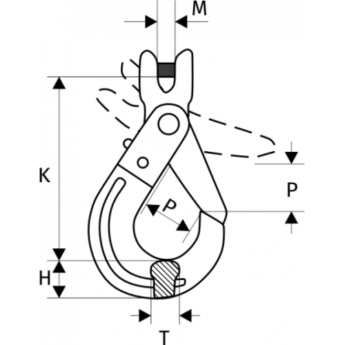 Крюк самозакрывающийся с вилочным сопряжением 1,12 т, размер 6 - 8 по ценам производителя в Москве с доставкой по всей России