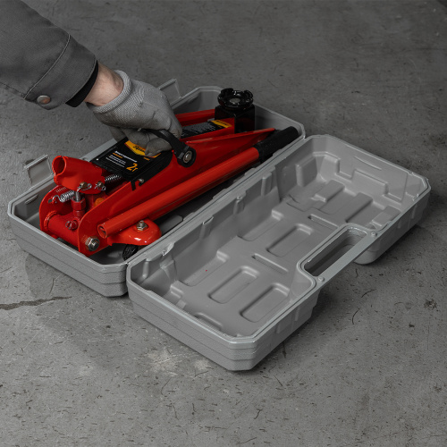 Домкрат гидравлический подкатной, 2 т, h подъема 125-300 мм, в пластиковом кейсе Sparta по ценам производителя в Москве с доставкой по всей России