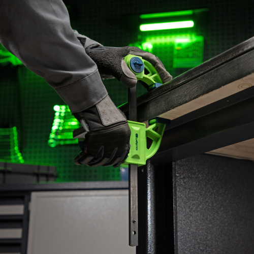 Струбцина F-образная, быстрозажимная, 150 х 70 х 360 мм, пластиковый корпус, фиксатор, двухкомпонентная рукоятка Сибртех по ценам производителя в Москве с доставкой по всей России