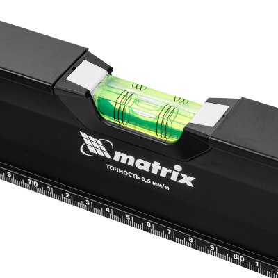 Уровень алюминиевый, усиленный, фрезерованный, 3 глазка, двухкомпонентные рукоятки, 1500 мм Matrix по ценам производителя в Москве с доставкой по всей России