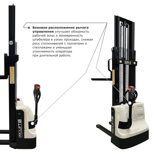 Самоходный электроштабелер PROLIFT M2 SDR 1516-S по ценам производителя в Москве с доставкой по всей России