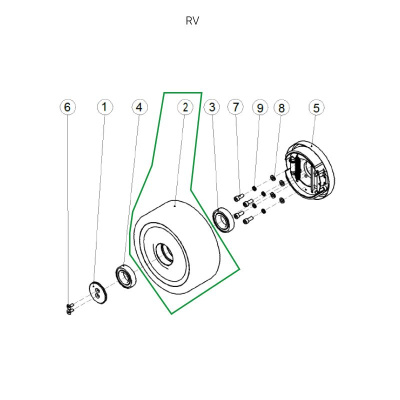 Грузовое колесо ричтрака RV, 300х120 мм, PU по ценам производителя в Москве с доставкой по всей России
