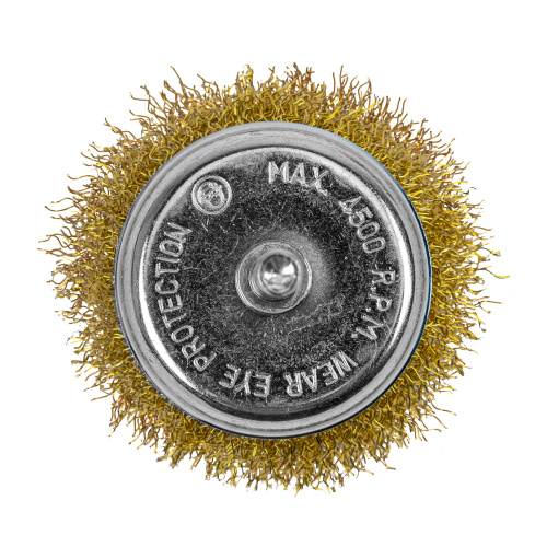 Щетка для дрели, 65 мм, "чашка" со шпилькой, латунированная витая проволока Matrix по ценам производителя в Москве с доставкой по всей России