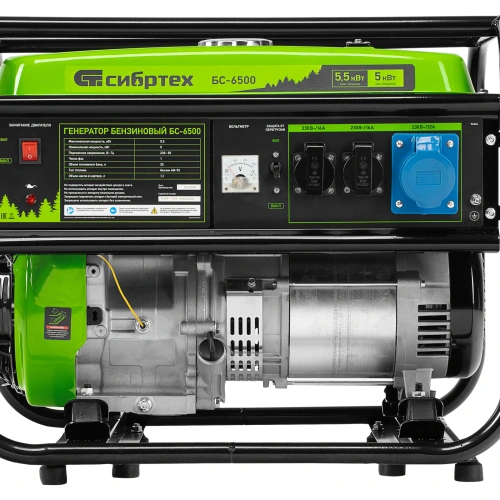 Генератор бензиновый БС-6500, 5.5 кВт, 230В, четырехтактный, 25 л, ручной стартер Сибртех по ценам производителя в Москве с доставкой по всей России