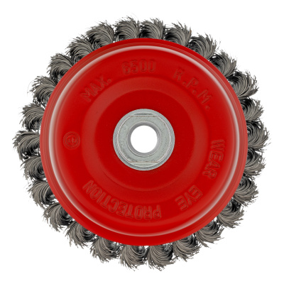 Щетка для УШМ, 125 мм, М14, "чашка", крученая проволока 0.35 мм Matrix по ценам производителя в Москве с доставкой по всей России