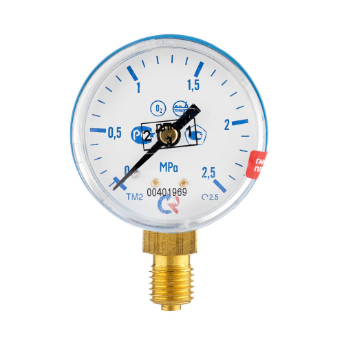 Манометр с поверкой 2,5 МПа, кислород по ценам производителя в Москве с доставкой по всей России