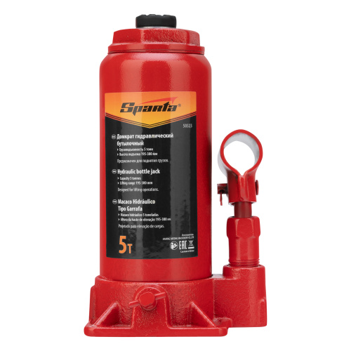 Домкрат гидравлический бутылочный, 5 т, h подъема 195-380 мм Sparta по ценам производителя в Москве с доставкой по всей России