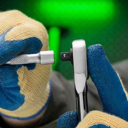 Ключ-трещотка 1/4", 45 зубьев, цельнометаллический, с быстрым сбросом, CrV, хром Сибртех по ценам производителя в Москве с доставкой по всей России