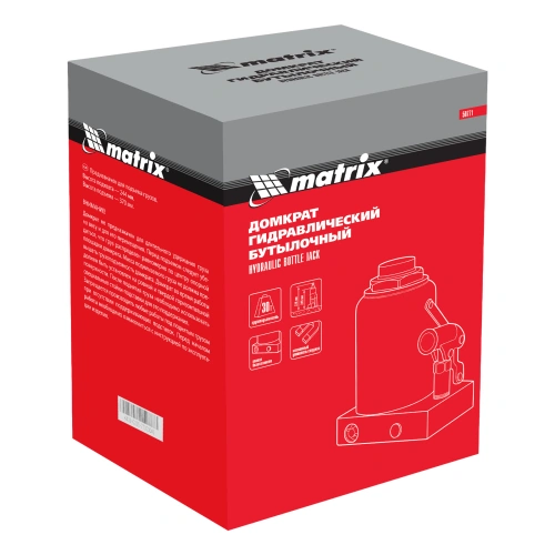 Домкрат гидравлический бутылочный, 30 т, h подъема 244-370 мм Matrix по ценам производителя в Москве с доставкой по всей России