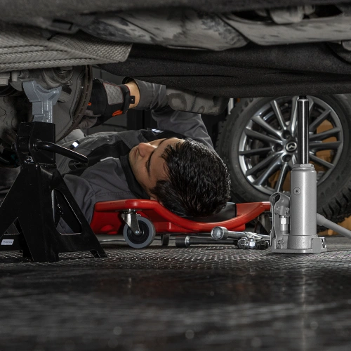 Домкрат гидравлический бутылочный, 2 т, высота подъема 181-345 мм, в пластиковый кейсе Matrix по ценам производителя в Москве с доставкой по всей России