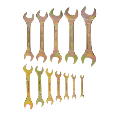 Набор ключей рожковых 6-32 мм, 12 шт, желтый цинк Сибртех по ценам производителя в Москве с доставкой по всей России