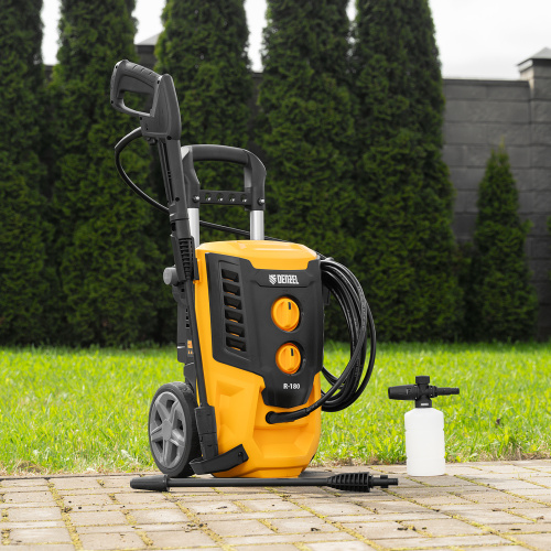 Моечная машина высокого давления R-180, 2200 Вт, 180 бар, 380 л/ч, колесная Denzel по ценам производителя в Москве с доставкой по всей России