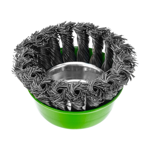 Щетка для УШМ, 75 мм, М14, "чашка", крученая металлическая проволока Сибртех по ценам производителя в Москве с доставкой по всей России