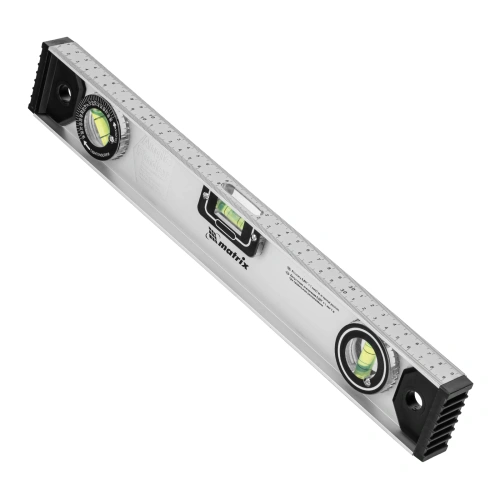 Уровень алюминиевый "Рельс", 400 мм, 3 глазка (1 поворотный) Matrix по ценам производителя в Москве с доставкой по всей России