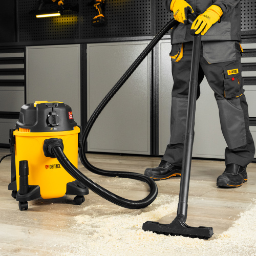 Пылесос строительный RVC20, 1400 Вт, бак 20 л, шланг 3 м, розетка с автосинхр. Denzel по ценам производителя в Москве с доставкой по всей России