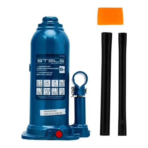 Домкрат гидравлический бутылочный, 5 т, h подъема 207-404 мм Stels по ценам производителя в Москве с доставкой по всей России