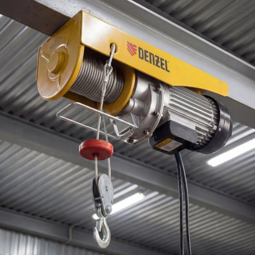Тельфер электрический TF-1000,1 т, 1600 Вт, высота 12 м, 8 м/мин Denzel по ценам производителя в Москве с доставкой по всей России