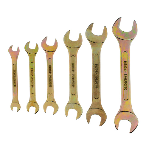 Набор ключей рожковых 6-17 мм, 6 шт, желтый цинк Сибртех по ценам производителя в Москве с доставкой по всей России