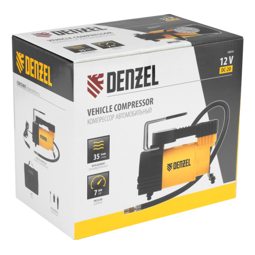 Компрессор автомобильный DС-20,12 В, 7 атм, 35 л/мин Denzel по ценам производителя в Москве с доставкой по всей России