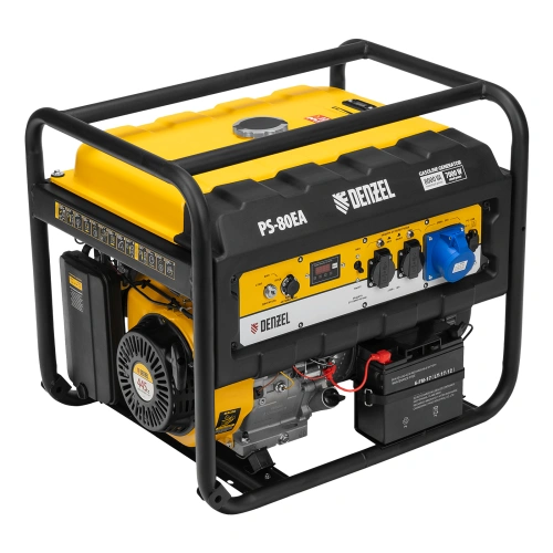 Генератор бензиновый PS 80 EA, 8.0 кВт, 230 В, 25 л, коннектор автоматики, электростартер Denzel по ценам производителя в Москве с доставкой по всей России